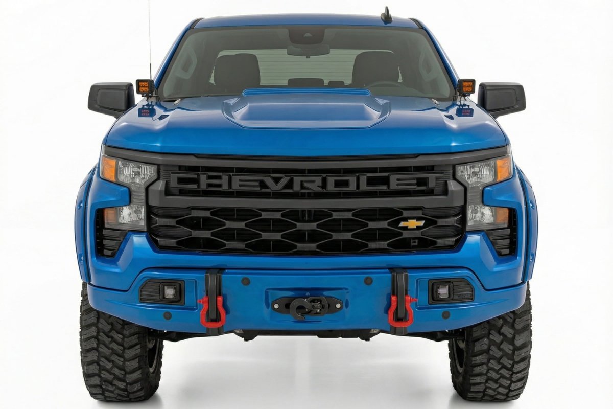 Chevrolet Silverado 1500 Bumper - Front - Rough Country - FXS - GJV Riptide Blue - '23-'26